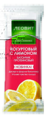 Изображение товара Батончик протеиновый йогуртовый с лимоном леовит 40г Батончик протеиновый йогуртовый с лимоном леовит 40г фотография