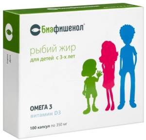Рыбий жир для детей с трёх лет Биафишенол Летофарм БАД 100 капсул