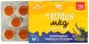 Твердый мед Смородина Чабрец Солодка 30г